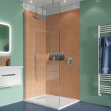 Lifestyle image of Crosswater Gallery 10 Polished Stainless Steel 800mm Wetroom Screen